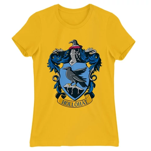 Sárga Harry Potter női rövid ujjú póló - Hollóhát Logo