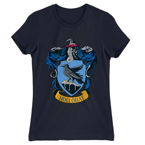 Sötétkék Harry Potter női rövid ujjú póló - Hollóhát Logo