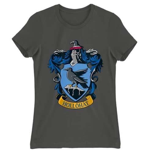 Sötétszürke Harry Potter női rövid ujjú póló - Hollóhát Logo