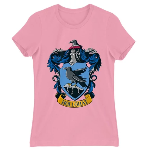 Világos rózsaszín Harry Potter női rövid ujjú póló - Hollóhát Logo