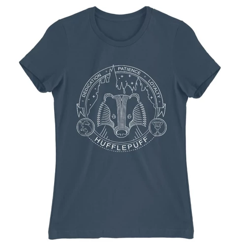 Denim Harry Potter női rövid ujjú póló - Hufflepuff Lineart