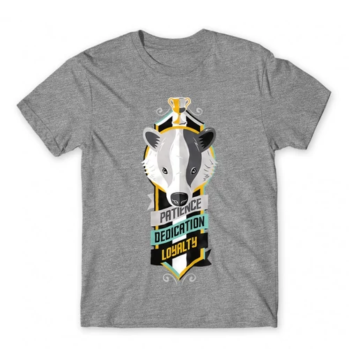 Sportszürke Harry Potter férfi rövid ujjú póló - Hufflepuff values