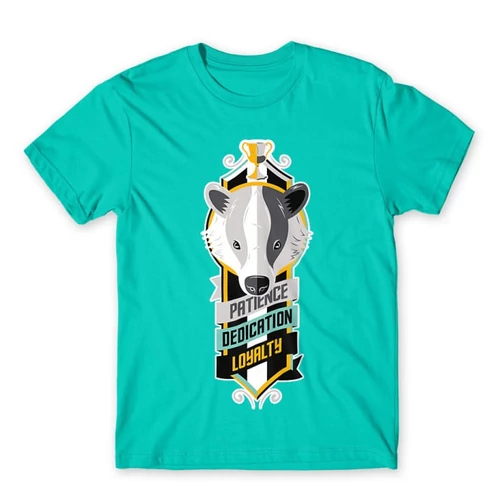 Türkiz Harry Potter férfi rövid ujjú póló - Hufflepuff values