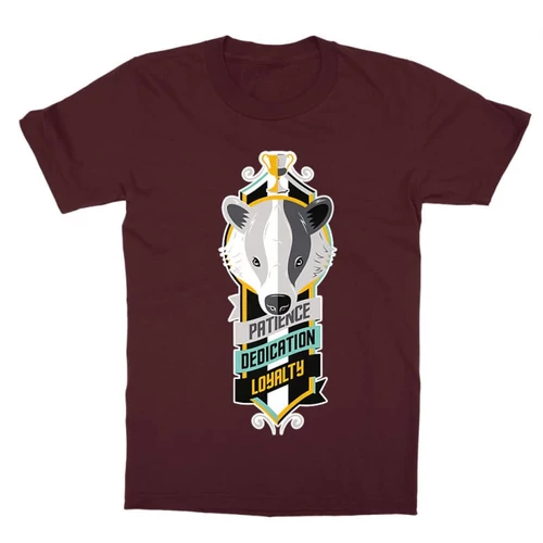 Bordó Harry Potter gyerek rövid ujjú póló - Hufflepuff values