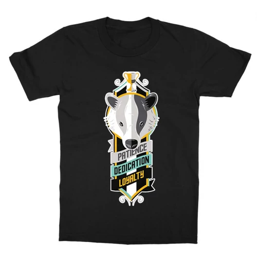 Fekete Harry Potter gyerek rövid ujjú póló - Hufflepuff values