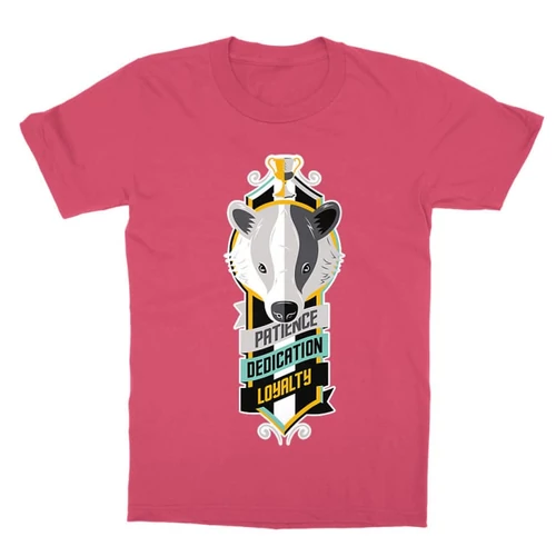 Pink Harry Potter gyerek rövid ujjú póló - Hufflepuff values