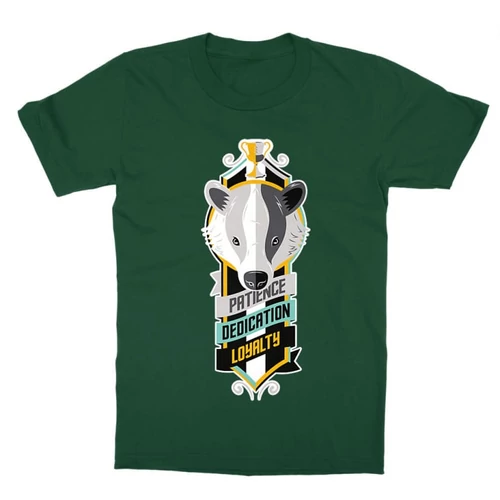 Sötétzöld Harry Potter gyerek rövid ujjú póló - Hufflepuff values