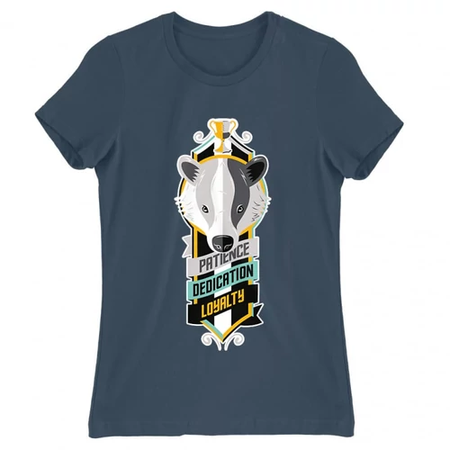 Denim Harry Potter női rövid ujjú póló - Hufflepuff values