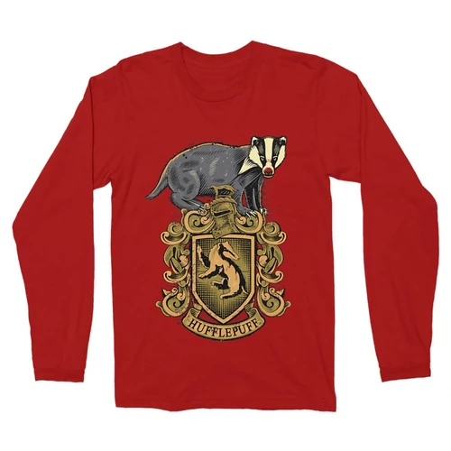 Piros Harry Potter férfi hosszú ujjú póló - Hufflepuff