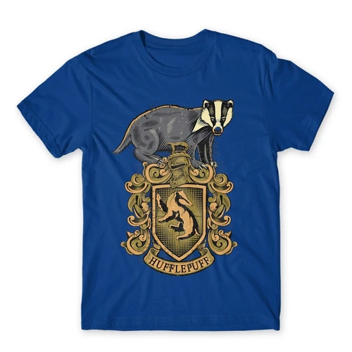 Királykék Harry Potter férfi rövid ujjú póló - Hufflepuff