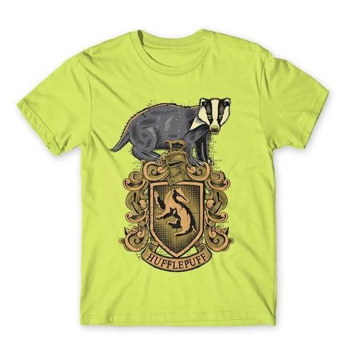 Almazöld Harry Potter férfi rövid ujjú póló - Hufflepuff
