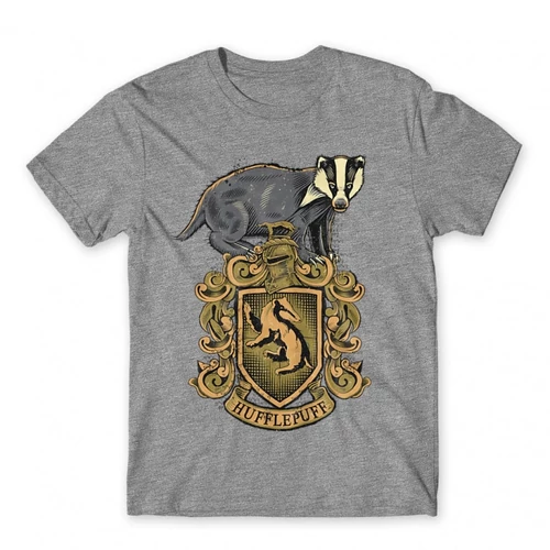 Sportszürke Harry Potter férfi rövid ujjú póló - Hufflepuff