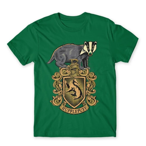 Zöld Harry Potter férfi rövid ujjú póló - Hufflepuff
