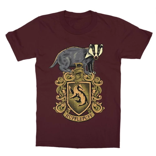 Bordó Harry Potter gyerek rövid ujjú póló - Hufflepuff