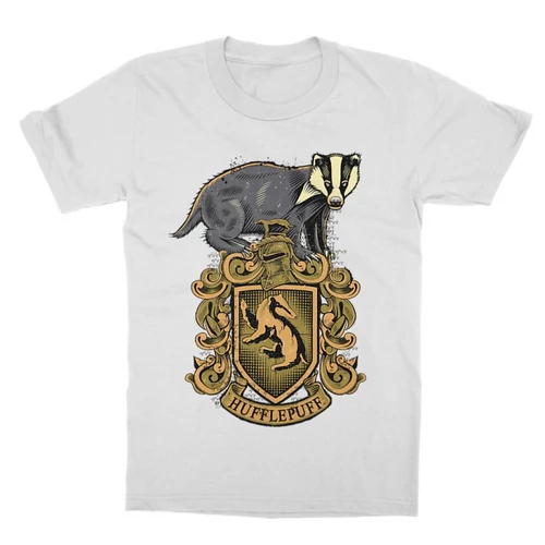 Fehér Harry Potter gyerek rövid ujjú póló - Hufflepuff