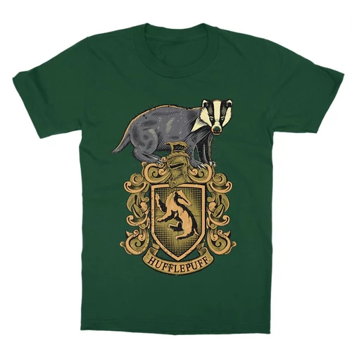 Sötétzöld Harry Potter gyerek rövid ujjú póló - Hufflepuff