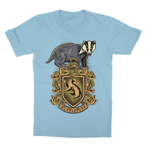 Világoskék Harry Potter gyerek rövid ujjú póló - Hufflepuff