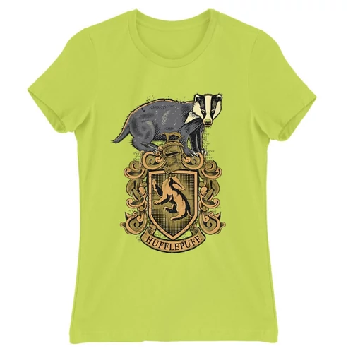 Almazöld Harry Potter női rövid ujjú póló - Hufflepuff