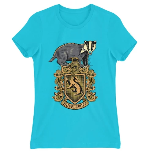 Atollkék Harry Potter női rövid ujjú póló - Hufflepuff