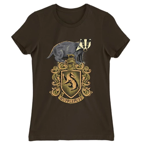Barna Harry Potter női rövid ujjú póló - Hufflepuff