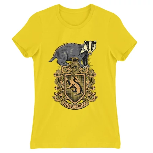 Citromsárga Harry Potter női rövid ujjú póló - Hufflepuff