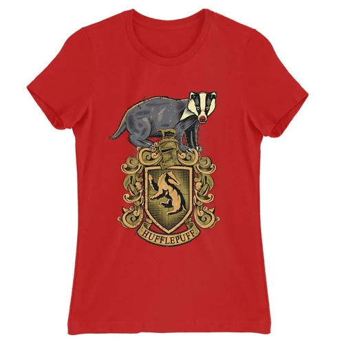 Piros Harry Potter női rövid ujjú póló - Hufflepuff