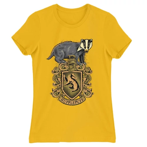 Sárga Harry Potter női rövid ujjú póló - Hufflepuff