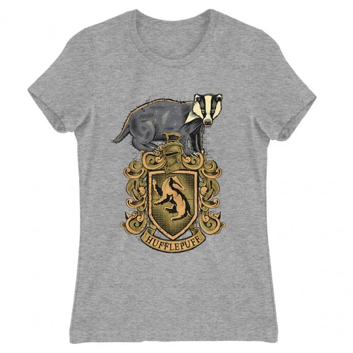 Sportszürke Harry Potter női rövid ujjú póló - Hufflepuff