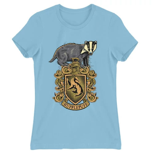 Világoskék Harry Potter női rövid ujjú póló - Hufflepuff