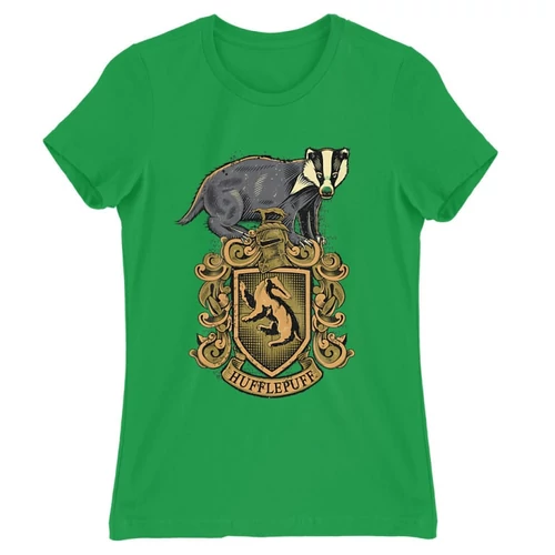 Zöld Harry Potter női rövid ujjú póló - Hufflepuff