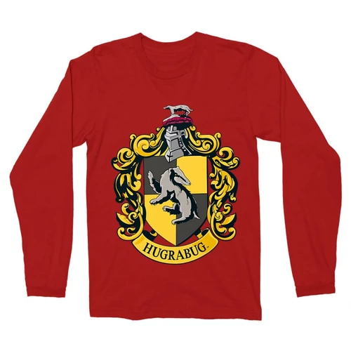 Piros Harry Potter férfi hosszú ujjú póló - Hugrabug Logo
