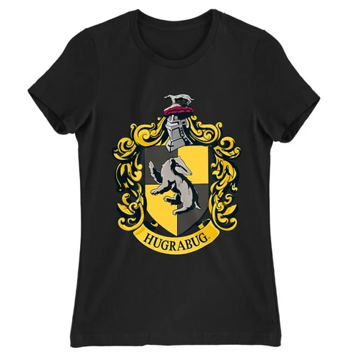 Fekete Harry Potter női rövid ujjú póló - Hugrabug Logo