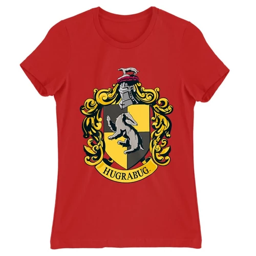 Piros Harry Potter női rövid ujjú póló - Hugrabug Logo