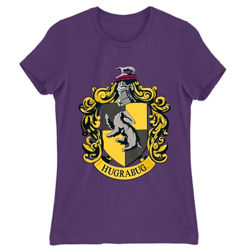 Sötétlila Harry Potter női rövid ujjú póló - Hugrabug Logo