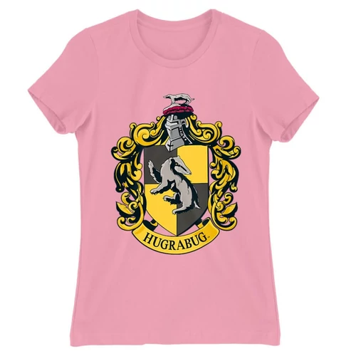 Világos rózsaszín Harry Potter női rövid ujjú póló - Hugrabug Logo
