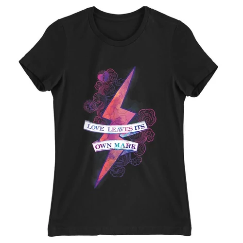 Fekete Harry Potter női rövid ujjú póló - Love Mark