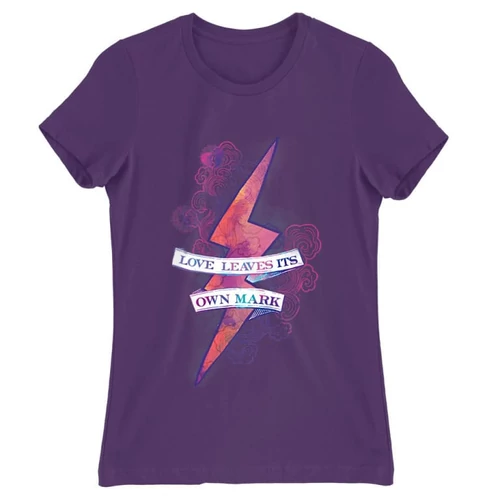 Sötétlila Harry Potter női rövid ujjú póló - Love Mark
