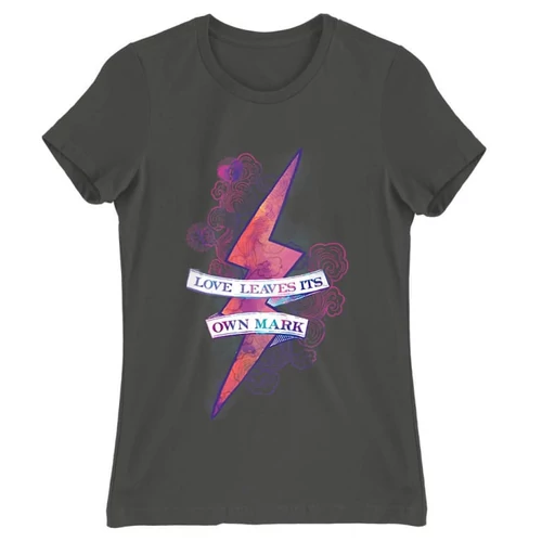 Sötétszürke Harry Potter női rövid ujjú póló - Love Mark