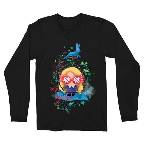 Fekete Harry Potter férfi hosszú ujjú póló - Luna Lovegood Watercolor