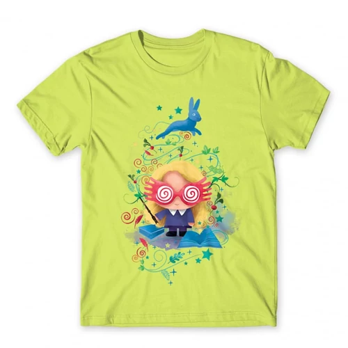 Almazöld Harry Potter férfi rövid ujjú póló - Luna Lovegood Watercolor