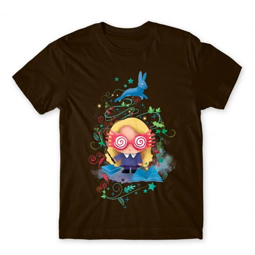 Barna Harry Potter férfi rövid ujjú póló - Luna Lovegood Watercolor