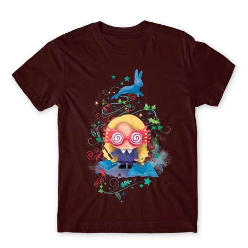 Bordó Harry Potter férfi rövid ujjú póló - Luna Lovegood Watercolor