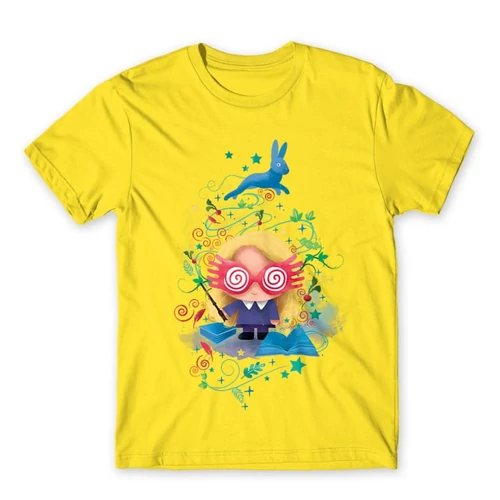 Citromsárga  Harry Potter férfi rövid ujjú póló - Luna Lovegood Watercolor