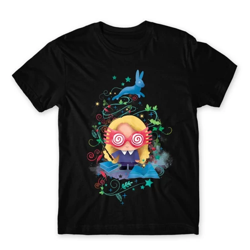 Fekete Harry Potter férfi rövid ujjú póló - Luna Lovegood Watercolor