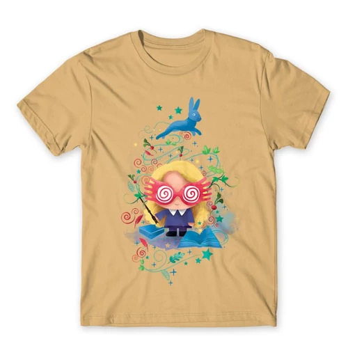 Homok Harry Potter férfi rövid ujjú póló - Luna Lovegood Watercolor