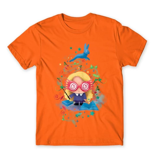 Narancs Harry Potter férfi rövid ujjú póló - Luna Lovegood Watercolor
