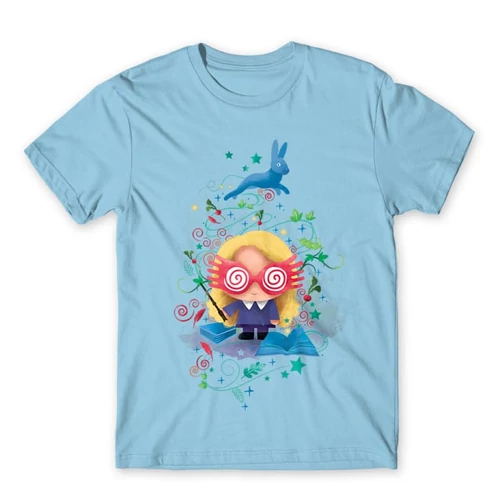 Világoskék Harry Potter férfi rövid ujjú póló - Luna Lovegood Watercolor
