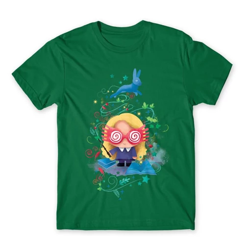 Zöld Harry Potter férfi rövid ujjú póló - Luna Lovegood Watercolor
