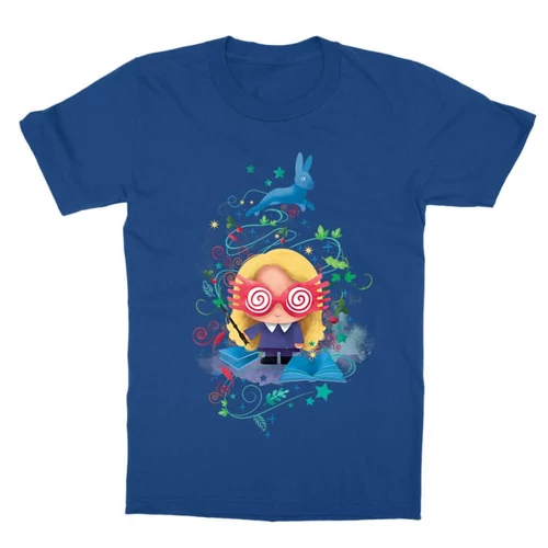 Királykék Harry Potter gyerek rövid ujjú póló - Luna Lovegood Watercolor