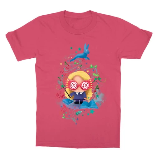 Pink Harry Potter gyerek rövid ujjú póló - Luna Lovegood Watercolor